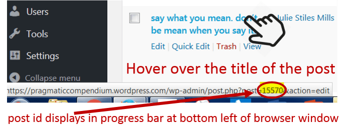 wordpress-post-id-hover-over-post-title