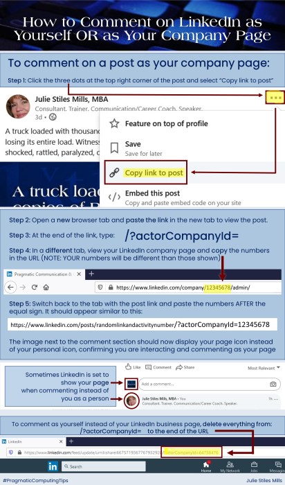 How to Comment on LinkedIn as Yourself Instead of Your Company Page